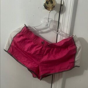 PINK Victoria's Secret Fuchsia and White Athletic Shorts